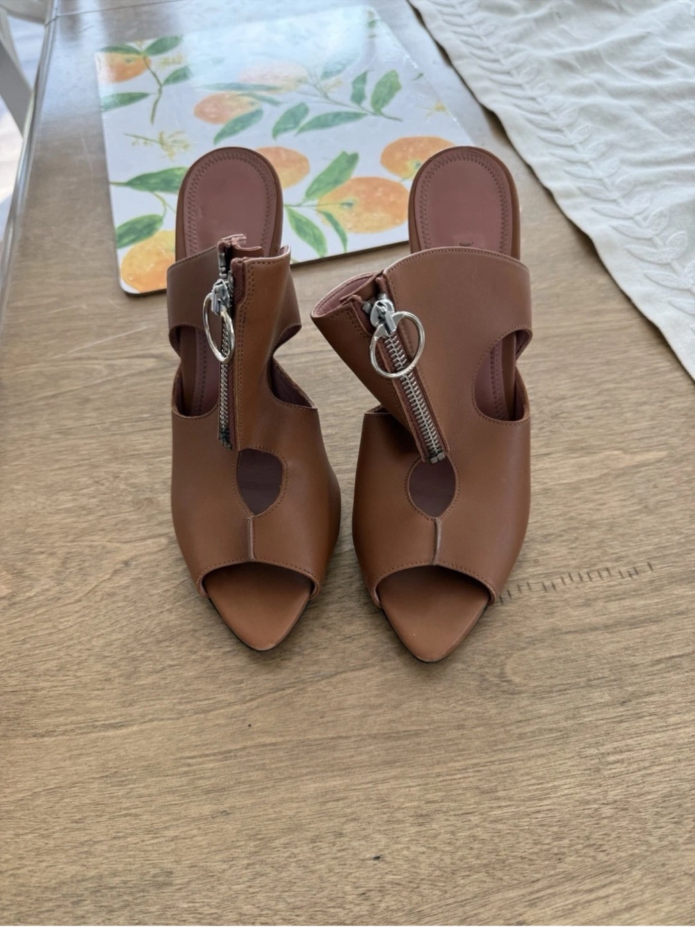 Bally Halda Mule Brown Leather Shoes Sandals 40.5 Italy Made